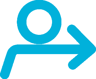 Person with an arm in form of an arrow pointing to the right Icon